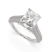 Martina Radiant Cut Pave Engagement Ring Setting - Nivetta